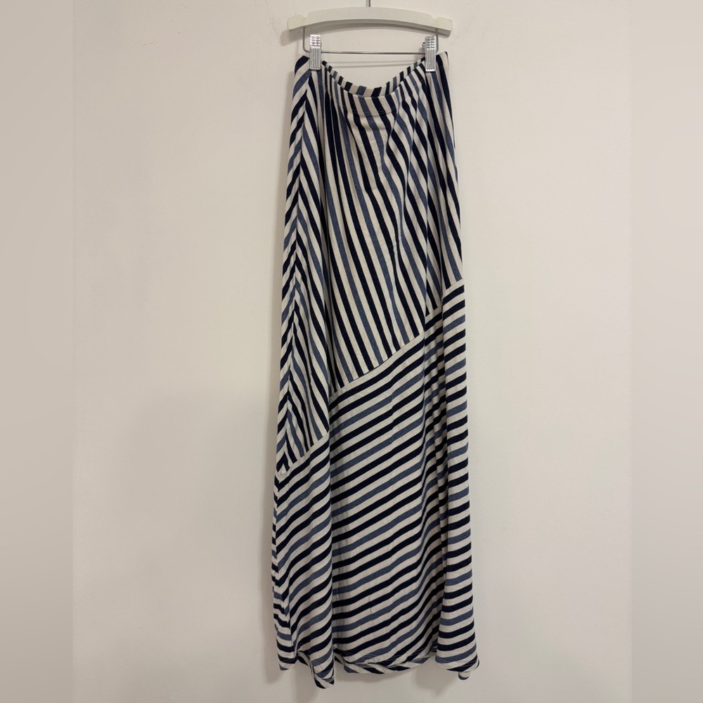 Matty M Maxi Skirt with Blue and White Stripes